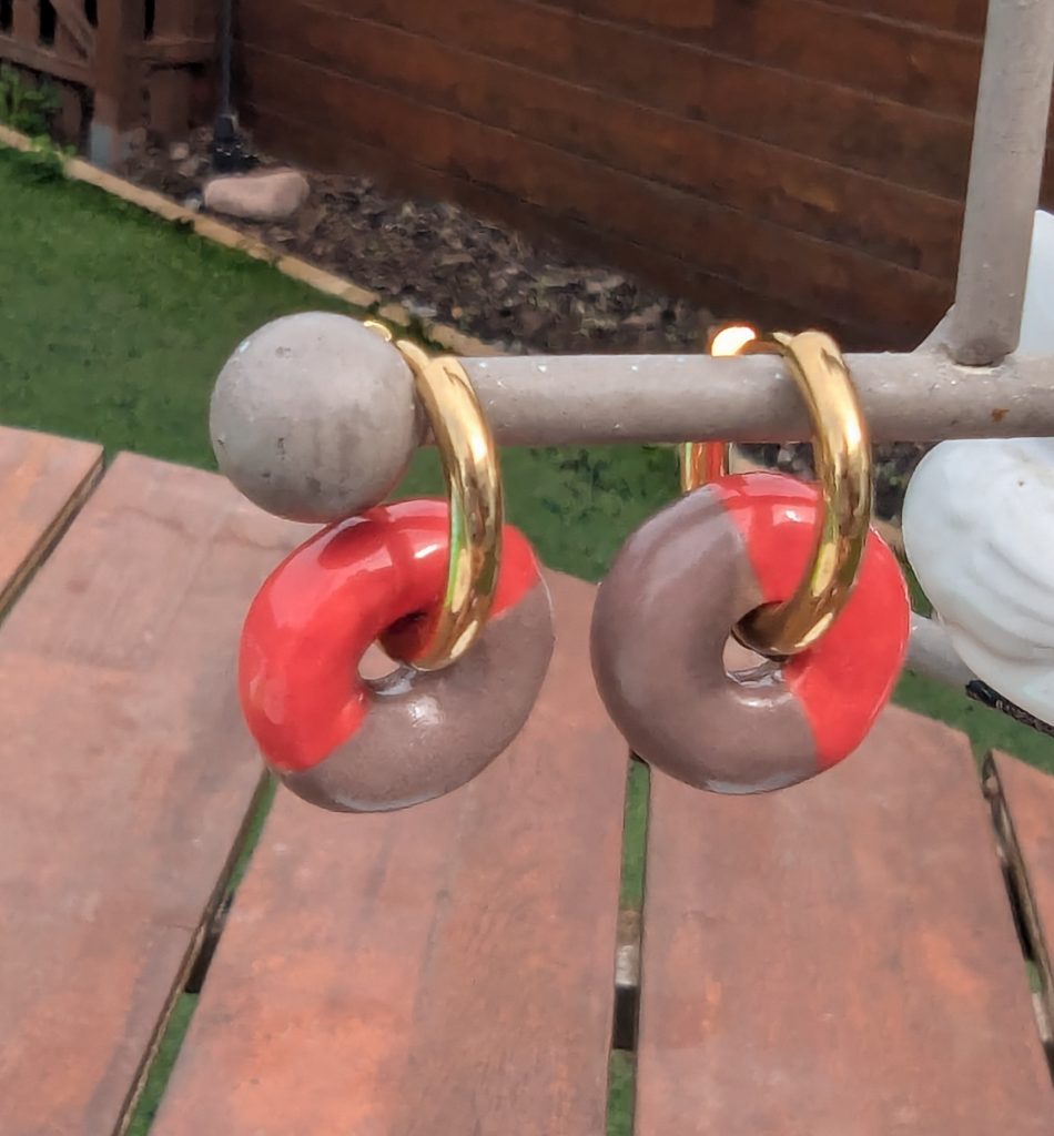Pendientes Órbita Rojo Piedra